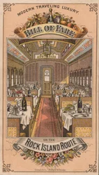 Publicité pour le voyage de luxe sur la Rock Island Line du Chicago, Rock Island and Pacific Railroad